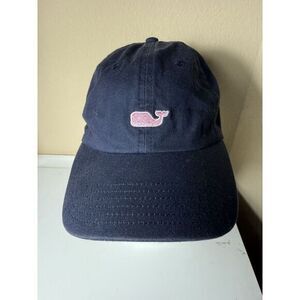 Vineyard Vines Blue Cotton‎ Baseball Cap with Pink Whale Logo Classic Casual Hat